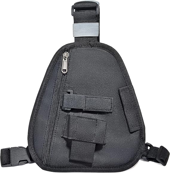 HYS Nylon Chest Harness Pack, Adjustable Shoulder Strap with an Adjustable Single Radio Pouch