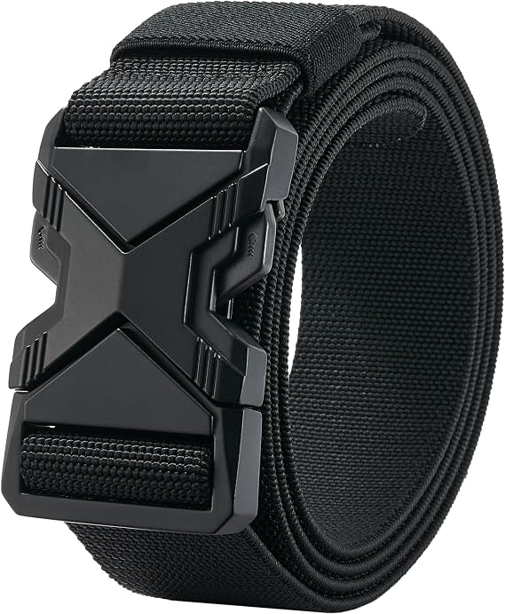 LionVII Heavy Duty Quick Release Belt, Elastic Stretch Web, Alloy Buckle