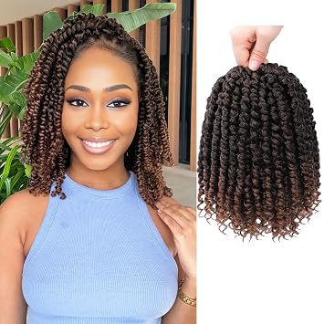 Passion Twist Hair 10 Inch 9Packs Passion Twist Crochet Hair for Black Women Pre twisted Crochet Passion Twist Hair With Curly Ends T30