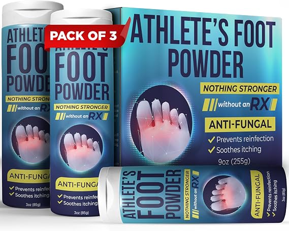 Athlete's Foot Powder with Miconazole Nitrate 2% Controls Odor & Fungus