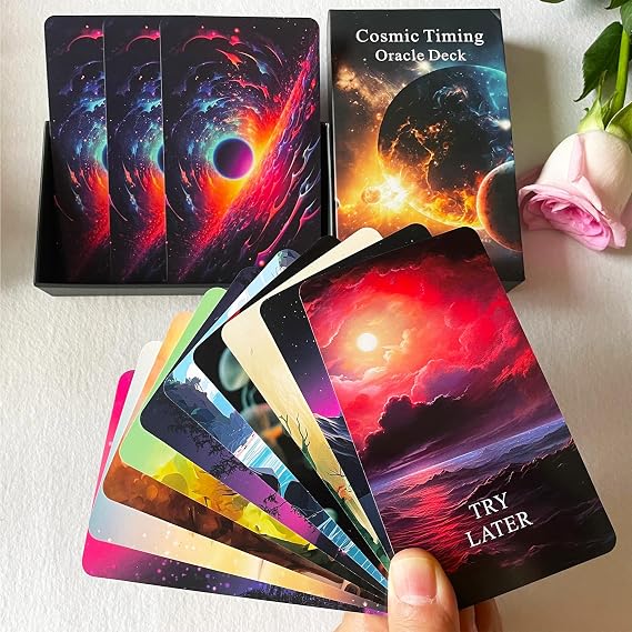 Time Oracle Cards Deck, Cosmic Timing Oracle Cards, Oracle Cards for Beginners, Divine Timing Oracle Deck to Help You Predict Time Frames.
