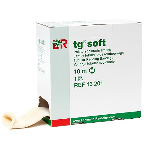 Lohmann & Rauscher Tg Soft Tubular Padding Stockinette, Medium, Tubular Compression Bandage for Light and Comfortable Support, Terry Cloth Sleeve for Sensitive Skin, Skin Friendly Stockinette