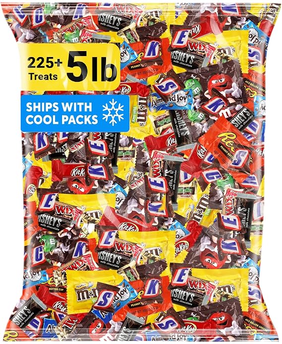 Assorted Chocolate Candy Variety Pack -5 Lb - Bulk Chocolate Mix- Easter -Bulk Mini Chocolate Candy Bars Individually Wrapped -Bulk Variety Pack Chocolates -Individually Wrapped Candies | Assorted Mini Chocolate Bars, Milk and Dark, Fun Size Candy Mix for Goodie Bags, Office Snacks, Parties, Holidays, Gifting