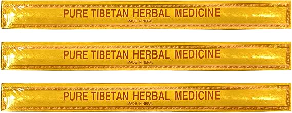 Pure Tibetan Herbal Incense, 11" Length - 3 Packs, 25 Sticks per Pack