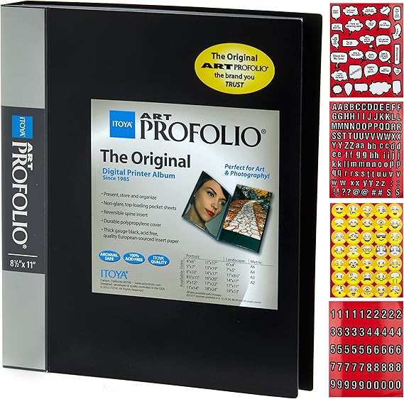 Itoya Archival Art Profolio Presentation Book - 60 - 8.5 x 11 Inches Pocket Pages, 120 Views)