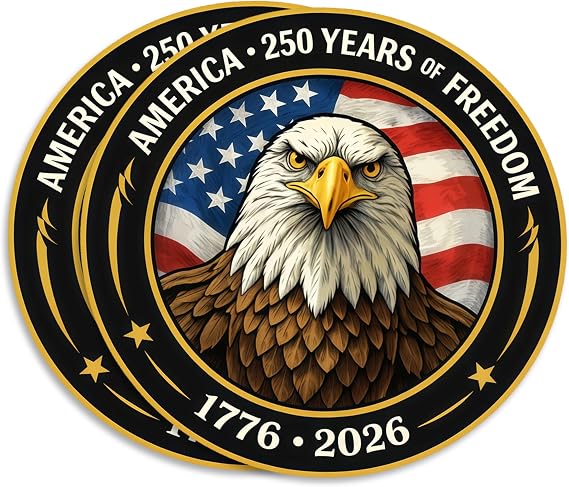 2 Pack 250 Year Anniversary USA Magnet - for Truck Car SUV Refrigerator Locker Toolbox Gift - Semiquincentennial - USAMAG0011