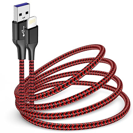3Pack MFi Certified iPhone Charger Cable 6ft RedBlack