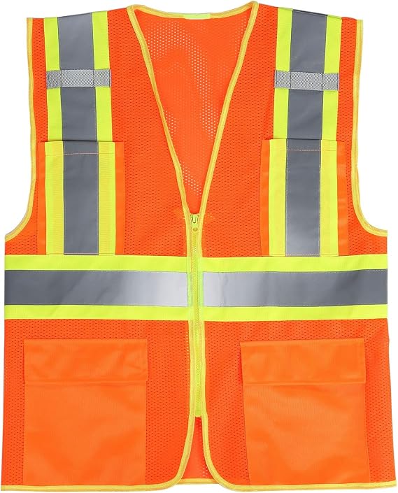 High Visibility Reflective Safety Vest, Orange, S