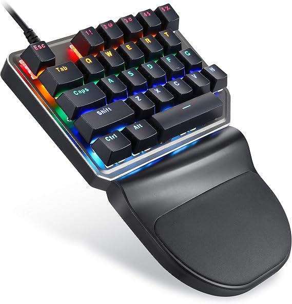 MOTOSPEED K27 One-Handed Mechanical Mini Gaming Keypad 27 Keys, 9 LED Backlit USB Wired Mechanical Gaming Keyboard for Pro Keyboard Computer/PC/Desktop/Laptop/Mac