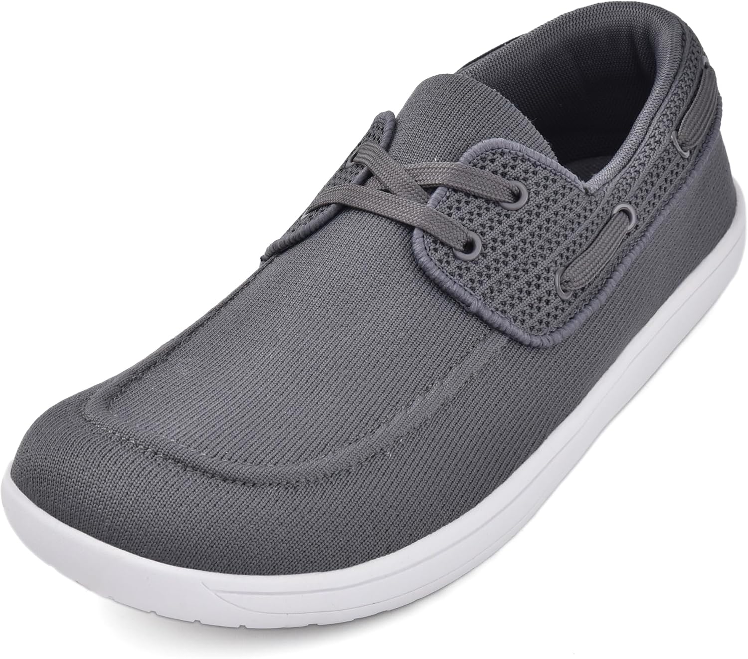 JACKSHIBO Barefoot Shoes for Men Minimalist Walking Sneakers Wide Toe Box Zero Drop Sole Grey M10.5