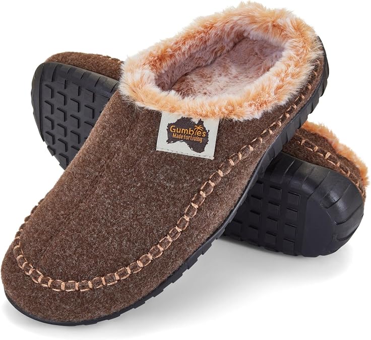 Gumbies - Unisex Slipper Ossa Low Indoor Outdoor Eco-Friendly Felt Upper, Recycled Rubber Gumtread Sole