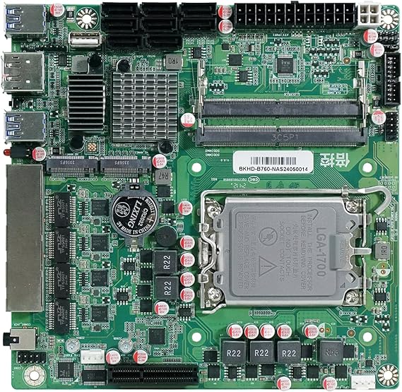Q670 NAS Mini ITX Motherboard(LGA1700, 12th/13th/14th Gen. Desktop Processor), 2*SIDIMM DDR5 MAX 64G, 2*M.2 NVMe, 8*SATA, i226-LM 2.5G vPro 17 * 17cm Soft Router ITX Mainboard
