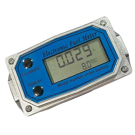 1 Inch Digital Turbine Fuel Flow Meter NPT Thread Flowmeter Electronic Water Flow Meter for Water Diesel Gas Oil Gasoline and Other Liquids Supports Gallon QTS PTS L m3 (Blue 0.75, 0.75IN)