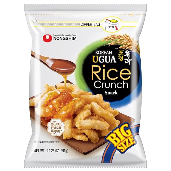 Nongshim Ugua Rice Crisps, Sweet Korean Snacks, Rice Crackers, 1 Pack
