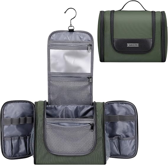 WITZMAN Toiletry Bag for Men Nylon Hanging Water-resistant Shaving Dopp Kit
