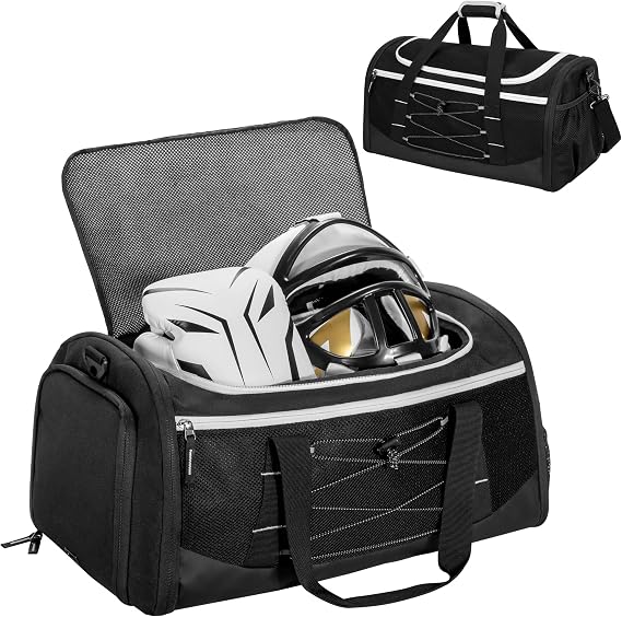 DSLEAF Boxing Gym Bag with Shoe Space and Expanded Design, Boxing Duffle Bag with Ventilated Mesh for All Gear, Suitable for MMA, BJJ, Kickboxing, Muay Thai and Other Combat Sports