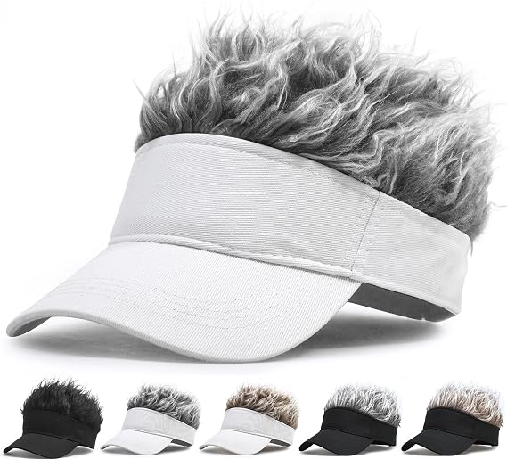 Initlove Mens Wig Peaked Baseball Cap Visor Cap Women Golf Hats with Fake Hair