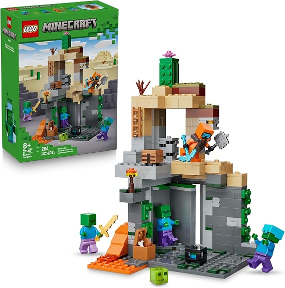 LEGO Minecraft Zombie Dungeon Building & Pretend Play Toy for Boys & Girls - Video Game Playset & Toy Figures for Kids, Ages 8+ W/Wandering Wastelands Minifigure - Gift Idea for Birthdays - 21587