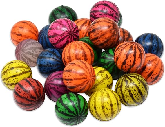 25 Bouncy Balls for Kids Party Favors Small Rubber Superball, 27mm