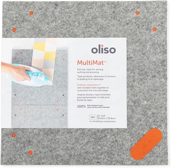 oliso MultiMat Wool Pressing Pad 100% New Zealand Wool, 14" x 14", 12" Thick Ideal for Quilting, Sewing & Crafting (2 Pack)