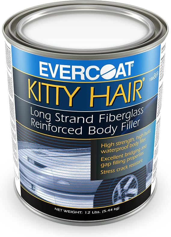 Evercoat Kitty Hair - Long Strand Fiberglass Reinforced Filler for Fiberglass & Sheet Metal - 128 Fl Oz