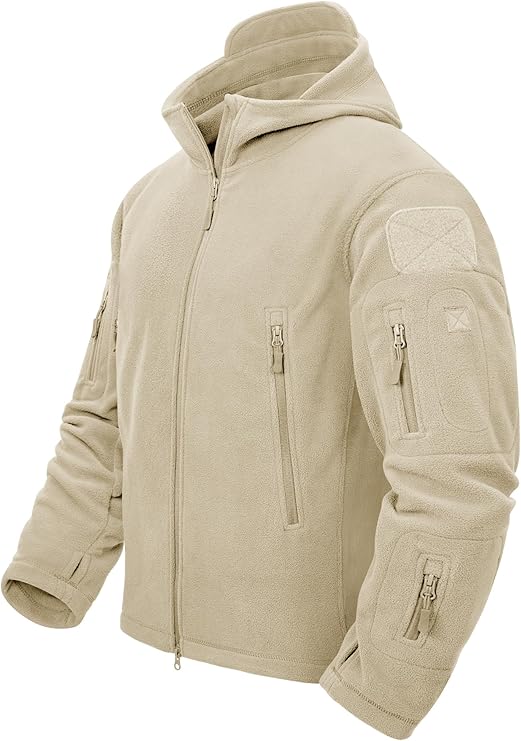 TACVASEN Windproof Men's Fleece Jacket Full Zip Work Tactical Military Hoodies