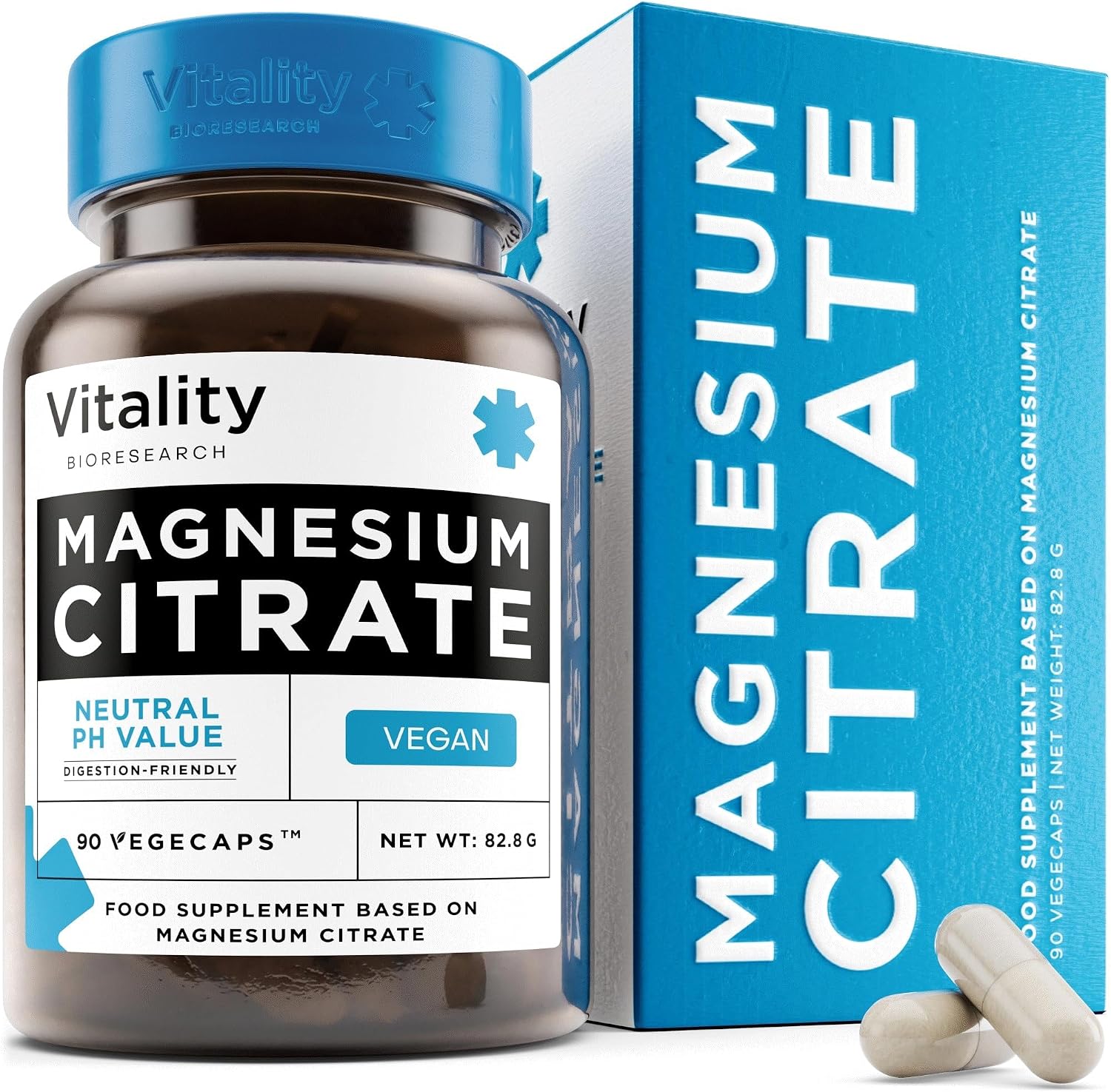 Magnesium Citrate Capsules, 360 mg Magnesium Citrate, Magnesium Supplements for Women & Men, Magnesium Supplements for Sleep, Muscle Cramp Relief, Boosts Metabolism, Vegan, 90 Magnesium Capsules
