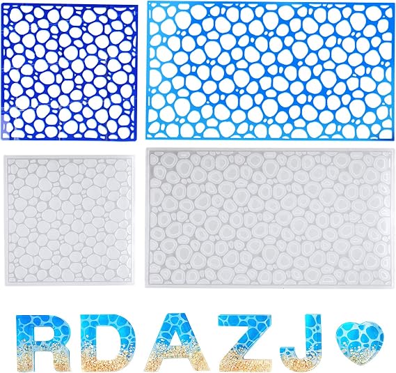 NiArt Water Ripple Silicone Mold 2Pc, Resin Casting DIY Jewelry Ocean Decor