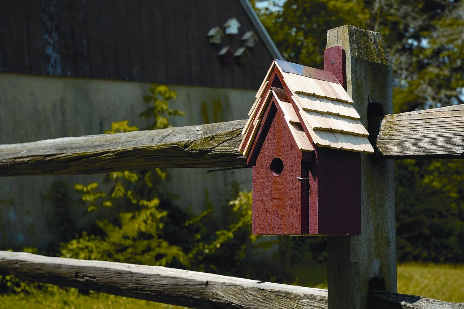 Heartwood Bluebird Manor Bird House in Redwood