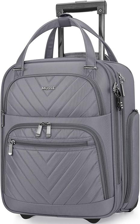 Carry-on Underseat 16-inch Luggage with Wheels, Softside Rolling Carry-on, Lightweight Travel Suitcase for Men Women, Personal Item Rolling Travel Bag