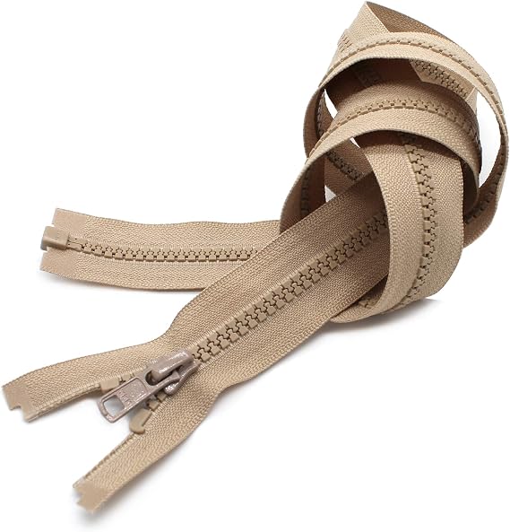 YKK # 5 Medium Weight Molded Plastic Separating Jacket Zipper - 1 Zipper per Pack (Beige - #573) (22")