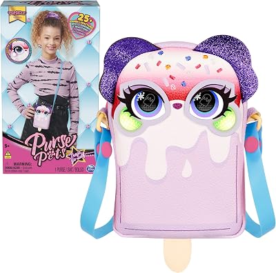 Purse Pets, Treat Yo Self Pupsicle Interactive Pet Toy & Crossbody Bag with Lights, Over 25 Sounds & Reactions, Kids Toys for Girls