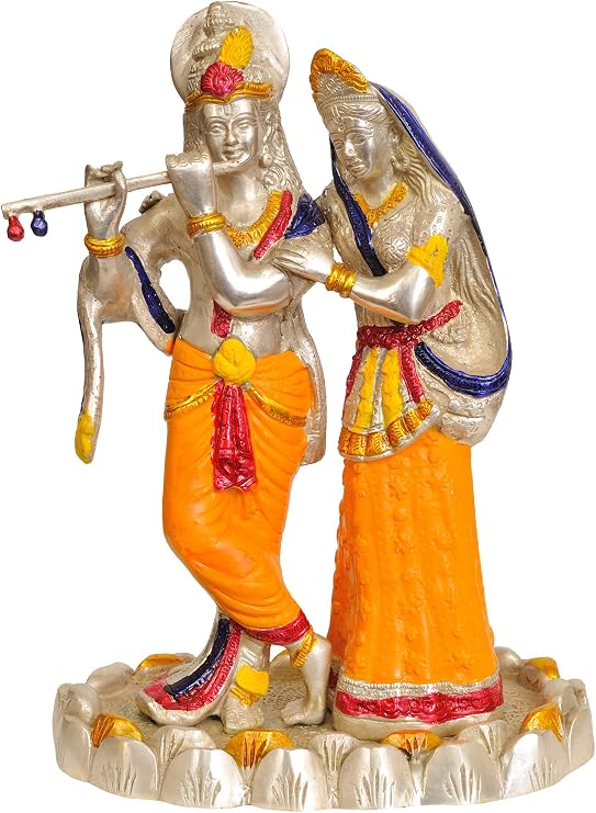 Exotic India Radha Krishna - Brass Statue