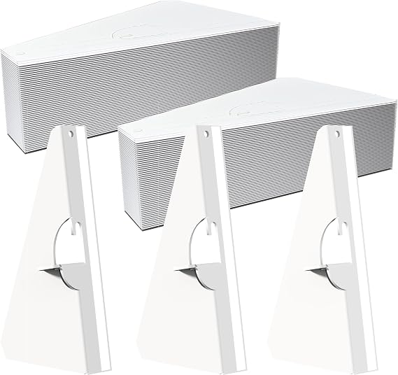 60 Pack 9 Inch White Self Stick Cardboard Easel Backs | Cardboard Easel Stand and Art Easel Stand, Use for Photos, Signs, Crafts