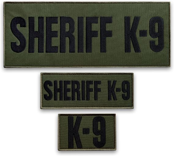 Sheriff K9 Officer Set Hook and Loop Tactical Patch 3 Pack