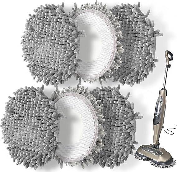 Frescares 6 Packs Steam Mop Pads Replacement Power Pads Compatible with Shark,S8201 S8001 S7001 S7201 S7000AMZ S7000 S7005 S7020 S7001C Dirt Grip Scrub Adsorb Washable Pad