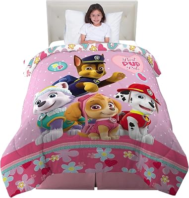 Franco Kids Bedding Super Soft Reversible Comforter, TwinFull, Paw Patrol Girls
