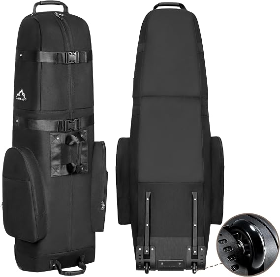 Golf Travel Bag - Heavy Duty 600D Polyester Oxford Wear-Resistant | Excellent Zipper Universal Size with Wheels, Soft-Sided Golf Club Travel Cover to Protect Clubs