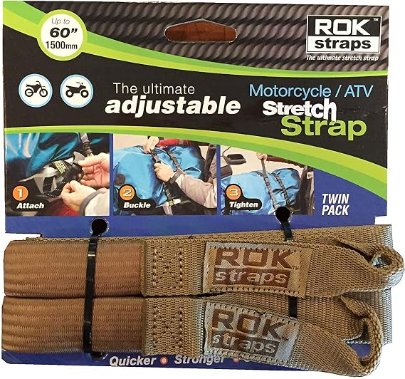 ROK Straps 10065 2-pk Tie-Downs 18"-60" Coyote Tan Adjustable Straps