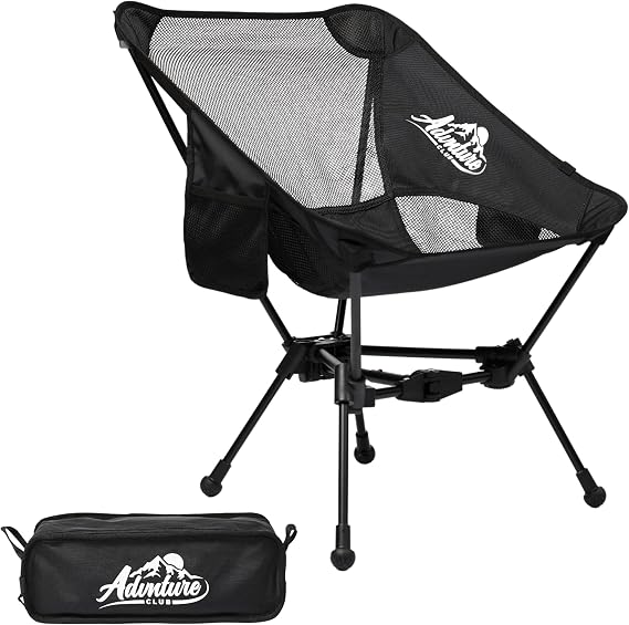 Portable Camping Chair - Lightweight, Compact, Foldable & Sturdy | Backpacking Chair for Camping, Hiking, Beach, Tailgates and More | 330 Lbs Capacity
