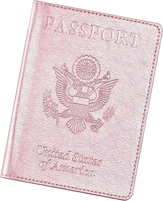 VIDIVICI Passport Wallet For Women,Passport Holder For Women-Gold Rose