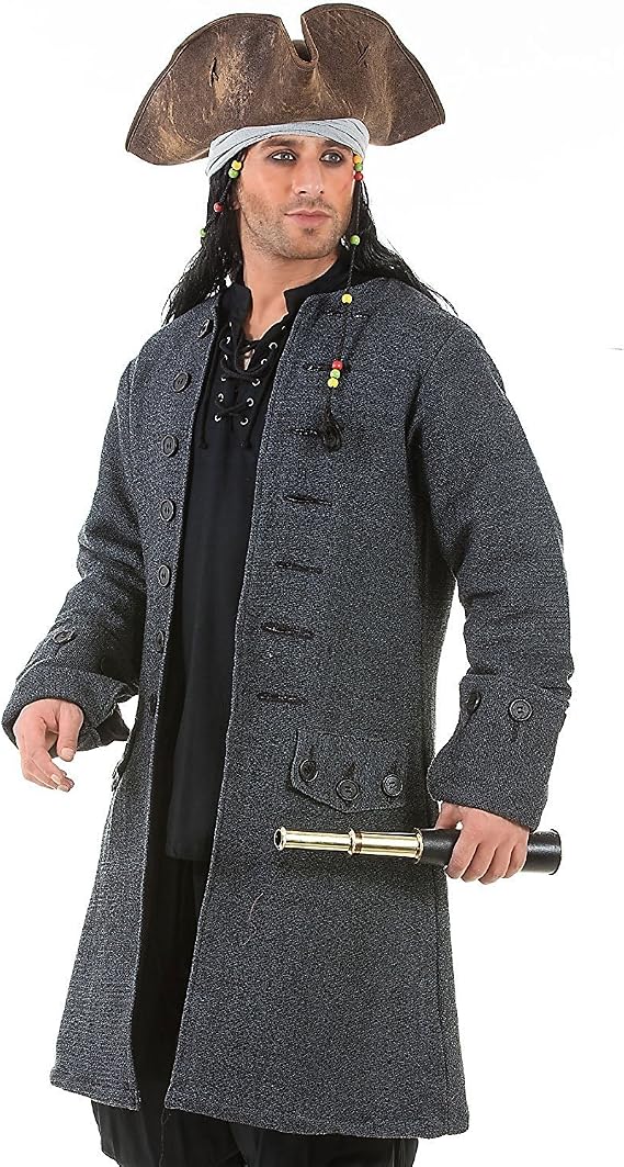 ThePirateDressing Jack Sparrow Pirate Renaissance Medieval Mens Costume Coat