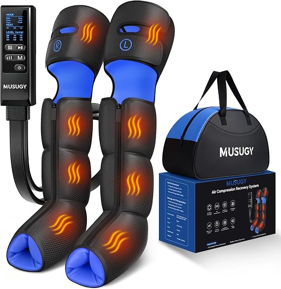 Leg Compression Massager with Heat for Circulation and Pain Relief