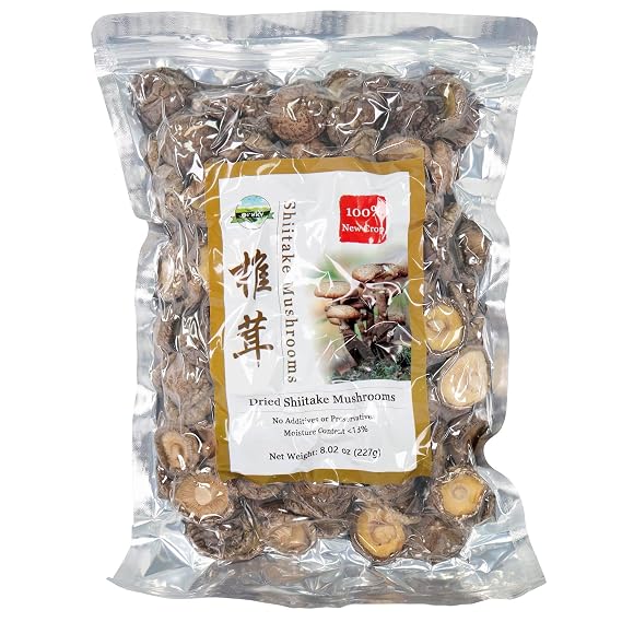 Orsky Dried Shiitake Mushrooms, Dried Mushrooms for Cooking, Quick Rehydration, Smooth Taste, Fresh and Tender, Vacuum Sealed, No Fumigation Sulfur, 8 Oz