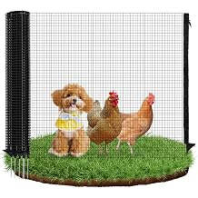 Barrier Fencing Mesh 0.9m x 15m with 9 Fence Pins, Reusable Plastic Garden Fence for Dogs, Poultry and Outdoor Borders, Temporary Outdoor Mesh Fencing Roll, Black