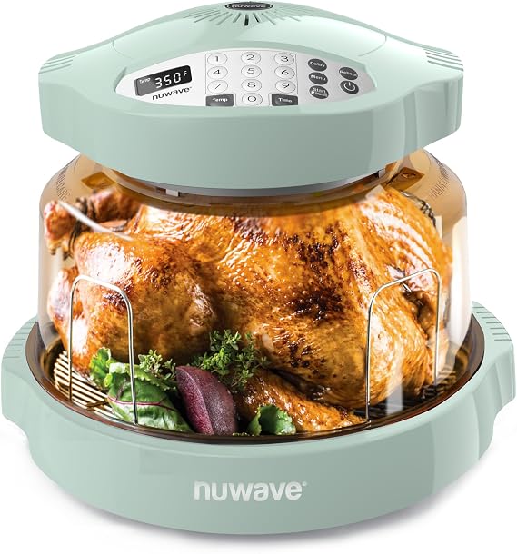 Nuwave Oven Pro Plus Air Fryer, Infra-Red Countertop, PFAS Free, Mint Green | Cook Fresh or Frozen, No Defrosting or Preheating, Cook Healthy, Adjustable Temps, 100 Presets, 50 Memory, Tough Power Dome