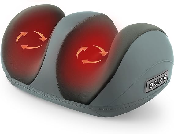 Shiatsu Foot Massager, Foot and Calf Massager with Heat, Grey