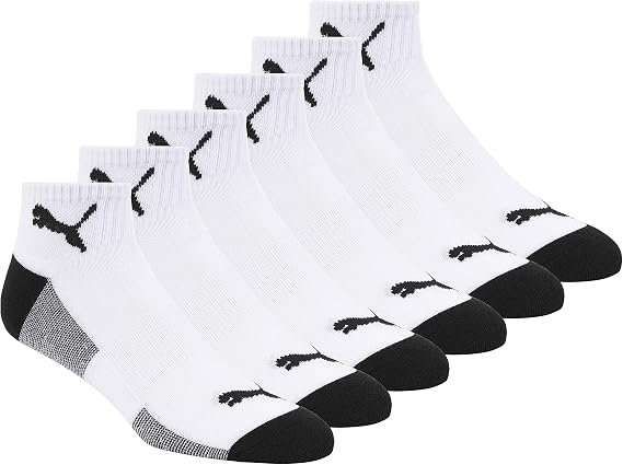 PUMA Men's 6 Pack Quarter Crew Socks