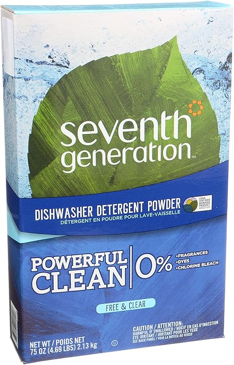 Seventh Generation Dishwasher Detergent Powder for sparkling dishes Free & Clear Dishwasher powder 75 oz
