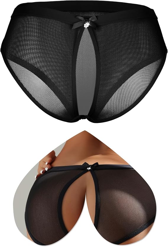 ohyeahlady Women Mesh Brief Panties Breathable Soft Underwear Clubwear